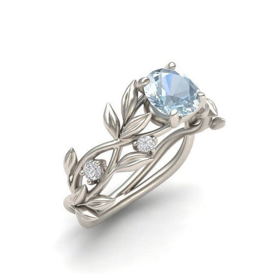 Fashionable Floral Jewelry - Gold-Plated Engagement Ring
