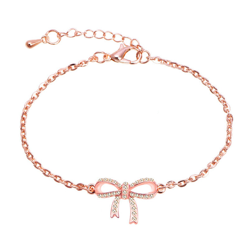 Rose Gold Bow Hand Jewelry for Women