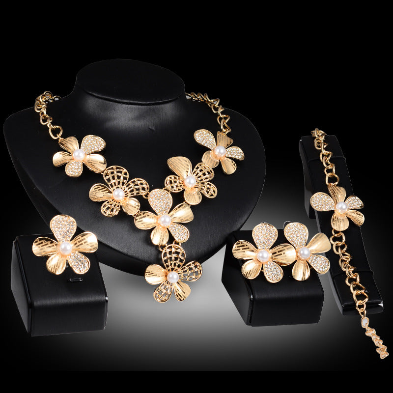 Gold Jewelry Set  - 4-Piece Accessory Set
