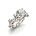 Fashionable Floral Jewelry - Gold-Plated Engagement Ring