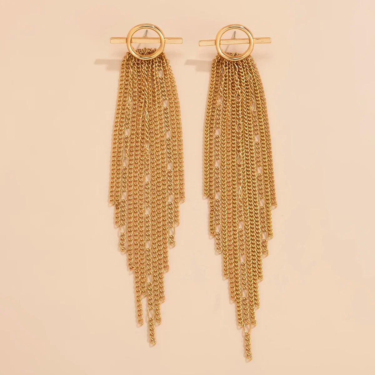 Long Drop Chain Earrings for Women - Elegant Gold Jewelry
