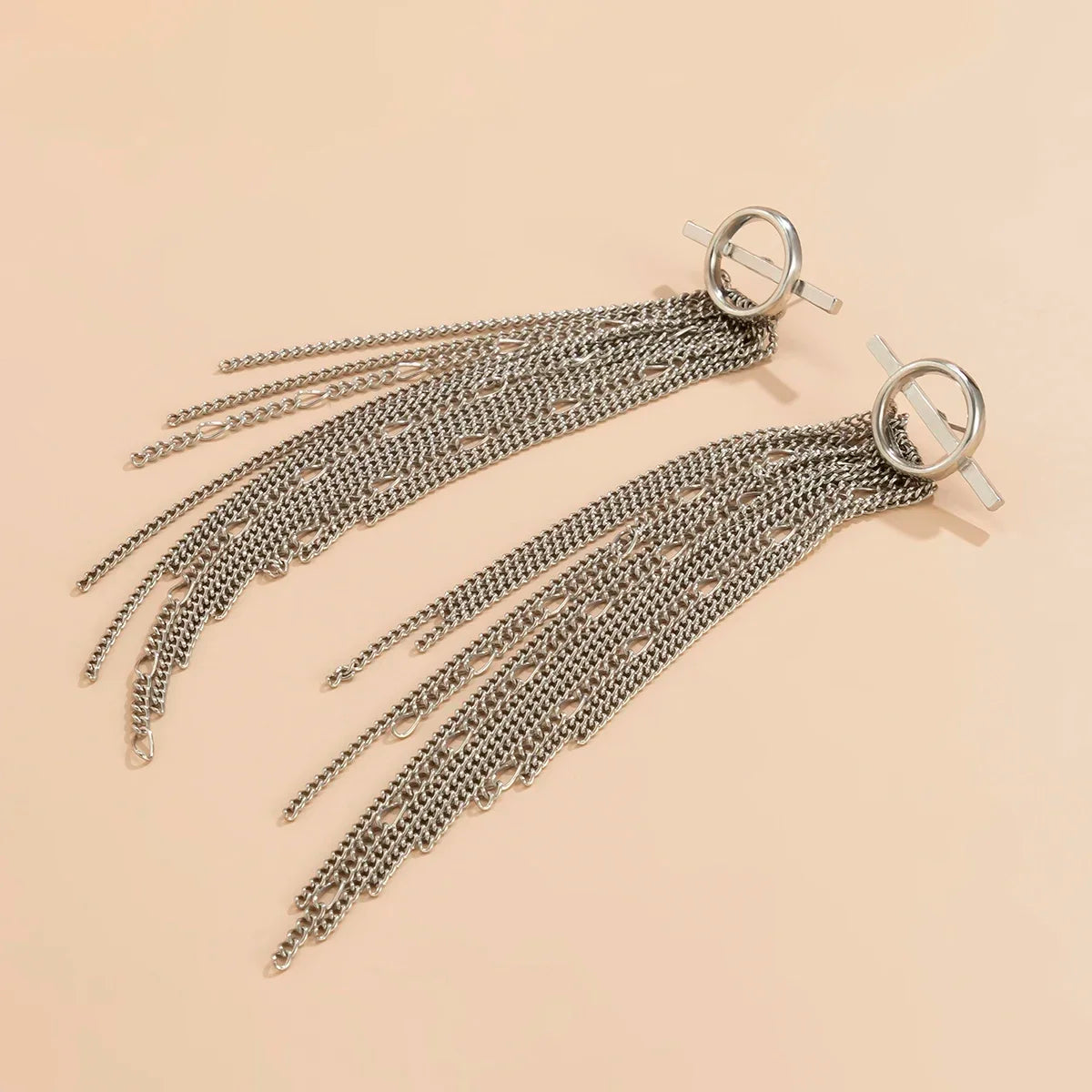 Long Chain Drop Earrings for Women - Elegant silver Jewelry
